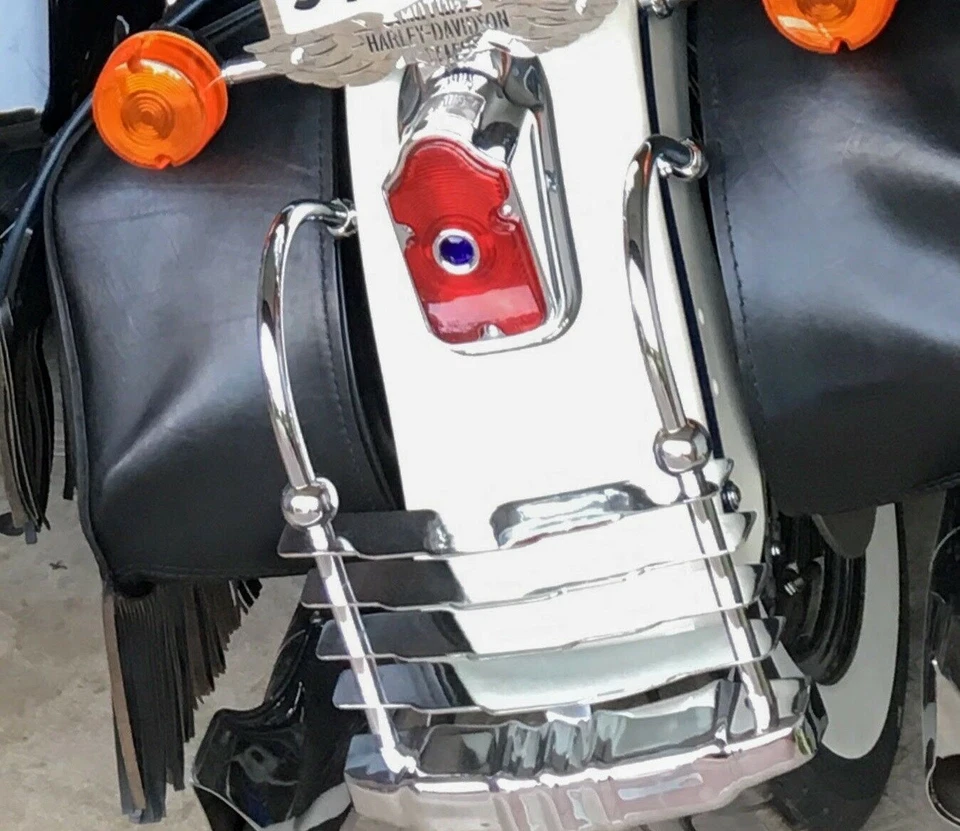 PARAGOLPES TRASERO HARLEY HERITAGE SPRINGER FLSTS RALLADOR DE QUESO 1997-2003 CROMO NUEVO Foto 4 de 4