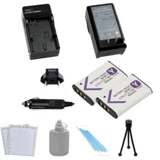 2 NP-BY1 Battery, Charger for Sony HDR-AZ1 DSLR Cameras + Camera Starter Kit