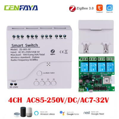 4CH Tuya Zigbee Funkschalter Smart Switch Modul DC5V 7V 12V 32V AC 230V Fr Alexa