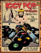 Iggy Pop and The Stooges - Live 1974 Wayne Michigan  - Metal Sign 11 x 14