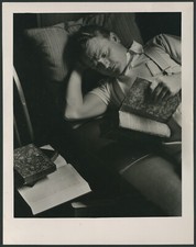 Vintage Large 11x14 James Cagney Reading A Book Hollywood Movie Film Photo