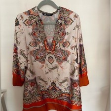 Zara Dress blogger favorite medallion slinky Mini Shirt dress size XS
