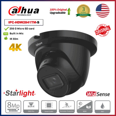 US STOCK Dahua Original 8MP WizSense MIC IPC-HDW2841TM-S POE IP Camera SMD Plus