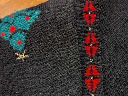 Vtg Nutcracker Black Christmas Cardigan Sweater - Women's 1X - Button USA Ugly - Picture 9 of 24