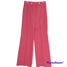 Vintage 1970s Disco Retro Salmon Pink Polyester Bell Bottom Pants