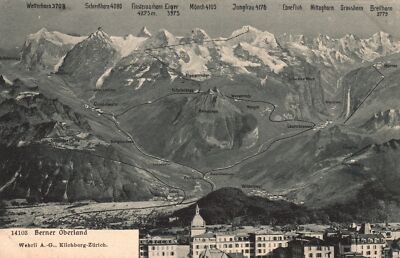 Vintage Postcard 1910's Berner Oberland Wehrli AG Kilchberg Zurich Switzerland