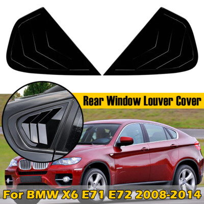 For BMW X6 E71 E72 2008-2014 Gloss Black Rear Window Shutter Louver Vent Covers