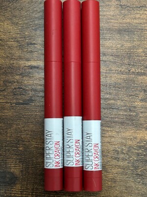 Maybelline Super Stay Ink Crayon Lip Color Lipstick #45 Hustle In Heels - 3 Pack