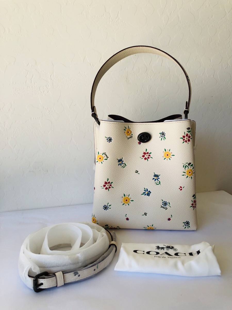 NWT Coach Charlie Polished Pebble Leather Bucket Bag 21 With 