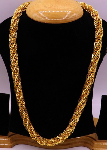 22 K GOLD FOX TAIL STYLE LINK CHAIN 