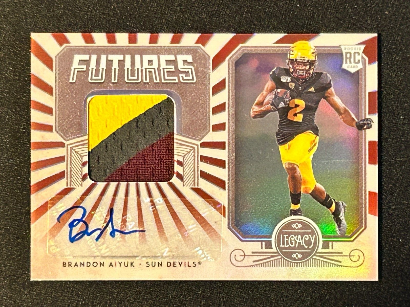 2020 Panini Legacy Futures Patch Rookie Auto #FP-BA Brandon Aiyuk /100 NFL Card
