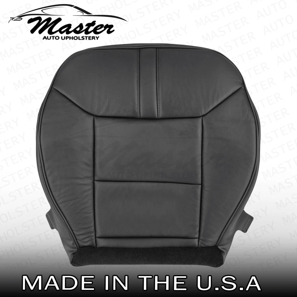 Fits 2008 2009 Hummer H2 Driver & Passenger Bottom Black Leather Seat Covers Foto 2 de 4