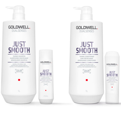 Goldwell Dualsenses Just Smooth Taming Shampoo 1000+250ml +Conditioner 1000+200m