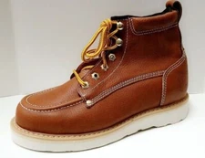 Mens Rhino 62T06 Leather Butternut 6" Soft Toe Moc Toe Lace Up Work Boots