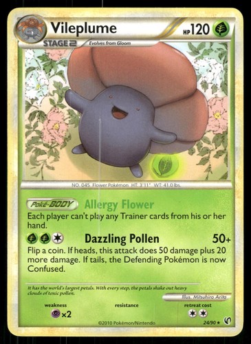 Vileplume 24/90 Rare HGSS Undaunted Pokemon Near Mint