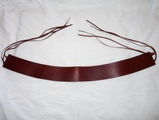 Ceinture Large 100% Cuir Marron Style Bohème Longs Cordons de Cuir à nouer NEUF