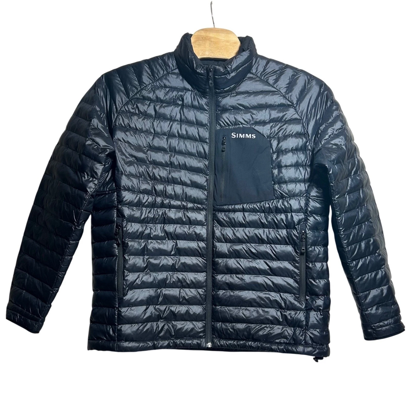 Simms Exstream Puffer Jacket Mens XL Black Packable Fishing
