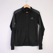 Adidas AEROREADY Black 3-Stripe Track Jacket Full Zip Sports Size XS