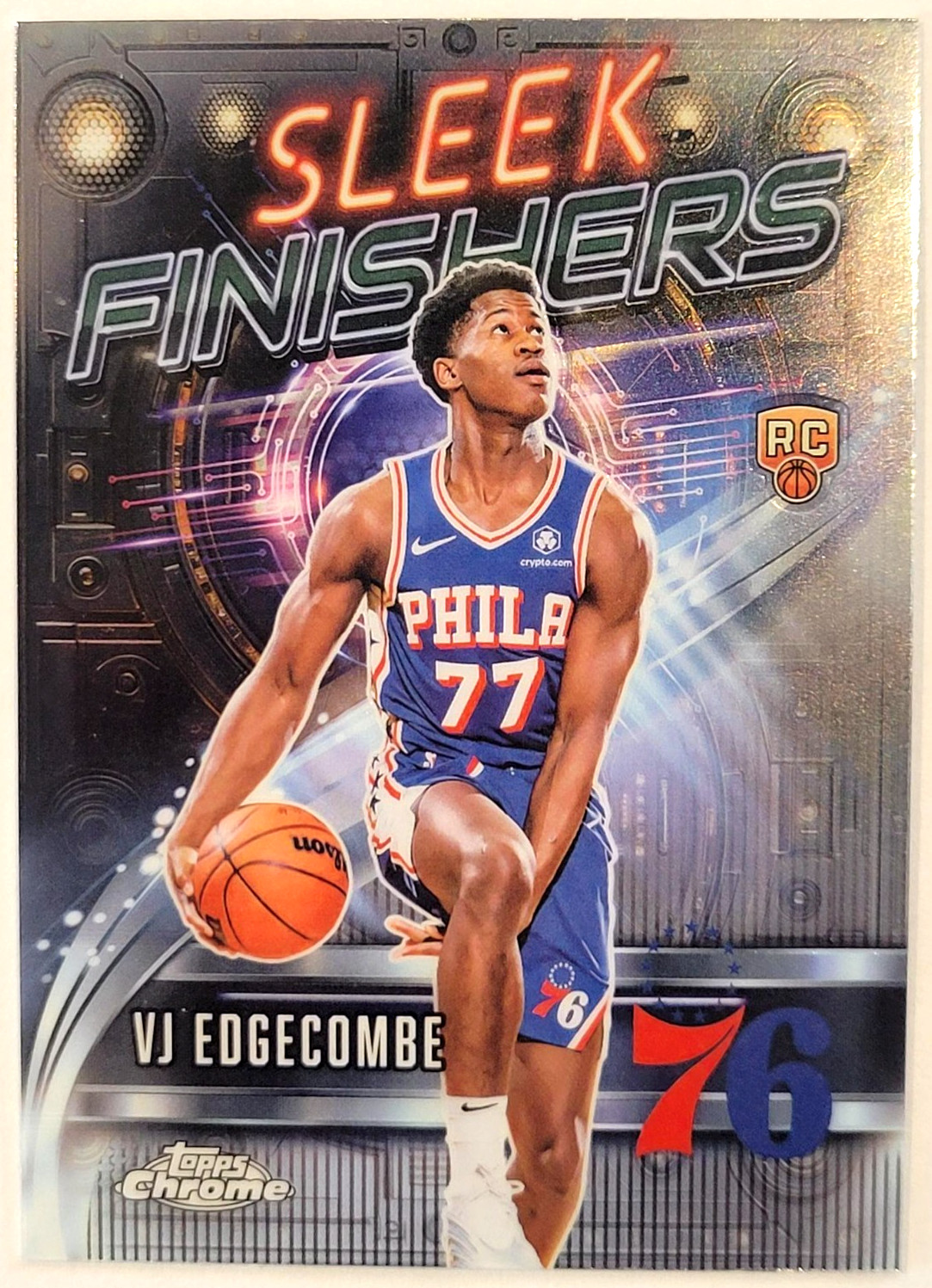 2025-26 VJ EDGECOMBE Topps Chrome RC Sleek Finishers #SF-13 - Philadelphia 76ers