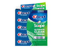 Crest Complete Scope Advanced Active Foam Toothpaste 8.2 oz 5 Pack Mint