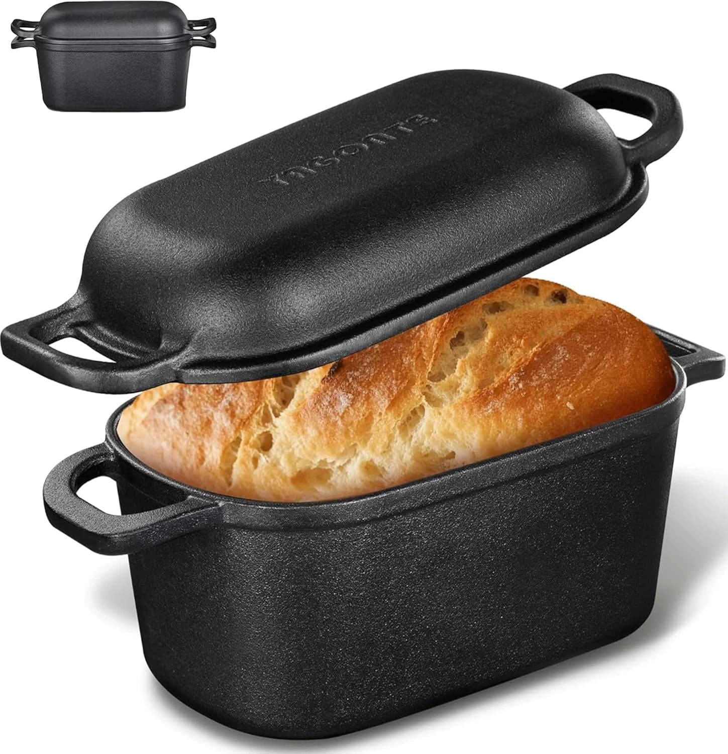 4.6 Quart Oval Dutch Oven for Bread Baking, Bread Oven for Sourdough, Cast Iron