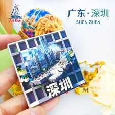 Block Art Shenzhen: Futian CBD Skyline 3D Resin Fridge Magnet Tourist Souvenir