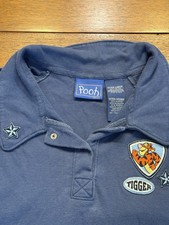 Authentic Pooh Youth Sweater XL TIGGER VINTAGE Blue with Emblems and Patches