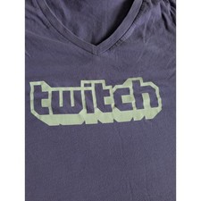 Twitch Logo V-Neck T-Shirt Purple XL American...
