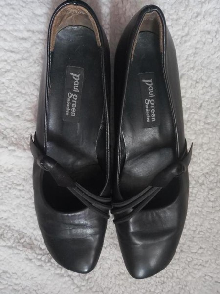Women Paul Green Heels Black Leather 37.5 #C4KP
