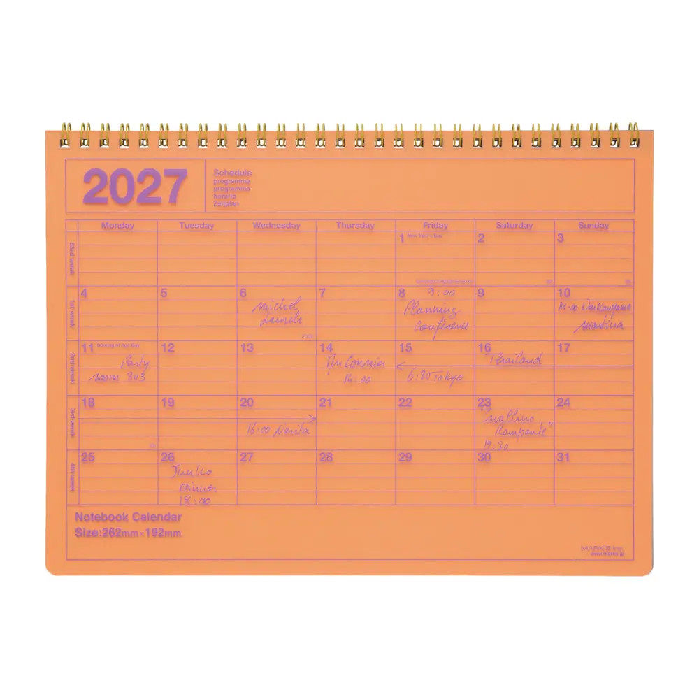 Mark's Orange Agenda, 2027 Notebook Calendar M // Neon - Bild 4