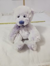 Isa RUSS Teddy Bear Purple Bow 11 Inches MOTTLED Purple