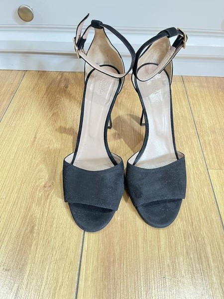 Women Chloé Heels Black Leather 40