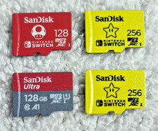 Lot of 4 SanDisk 128  256GB Micro SD XC 1 Memory Card Nintendo Switch - Tested 