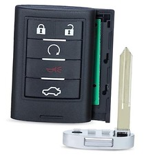Replacement Smart Remote Key Fob 5 Button for Cadillac STS CTS 2008-2013