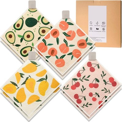 Swedish Dishcloths For Dishes, 8 Pack, Super Absorbent, Dishwasher Safe