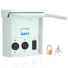 RV Temporary Power Outlet Panel, ETL Listed, 20/30/50 Amp NEMA 14-50R TT-30R ...