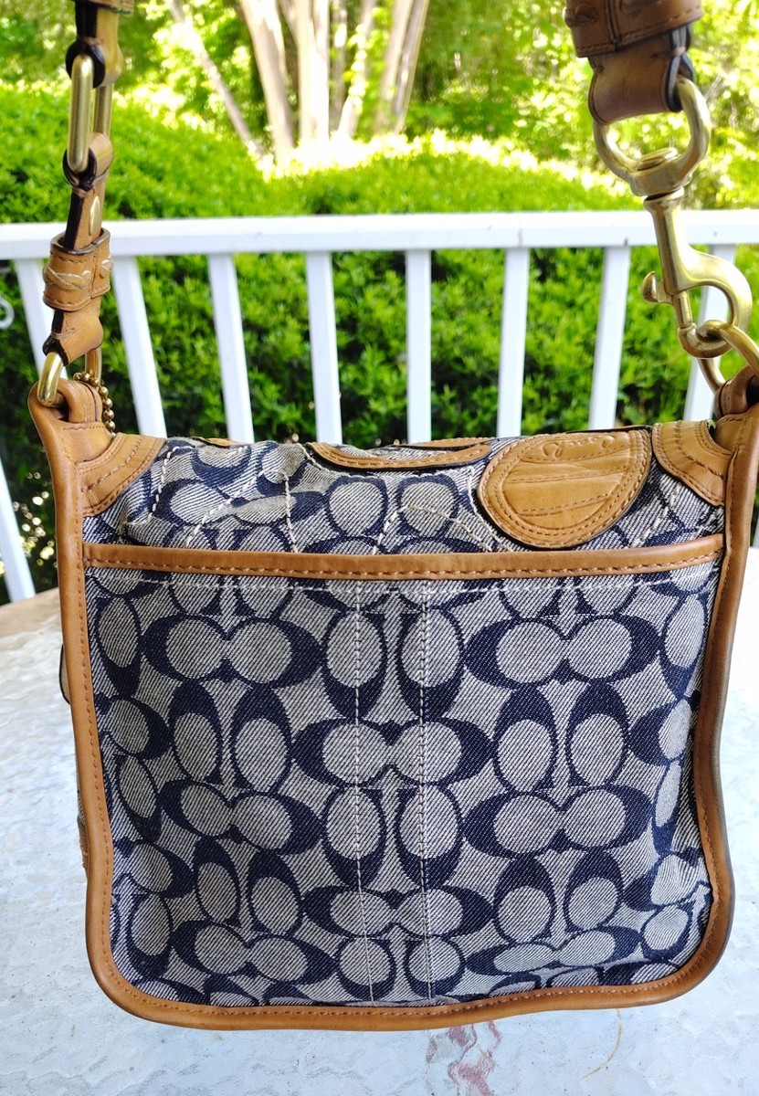 Coach SMALL Vintage 11780 Bleecker Signature C Denim & Floral