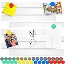 Wukong 30x3cm, 8 Pack Magnetic Stainless White Boards Strips, Adhesive Backin...