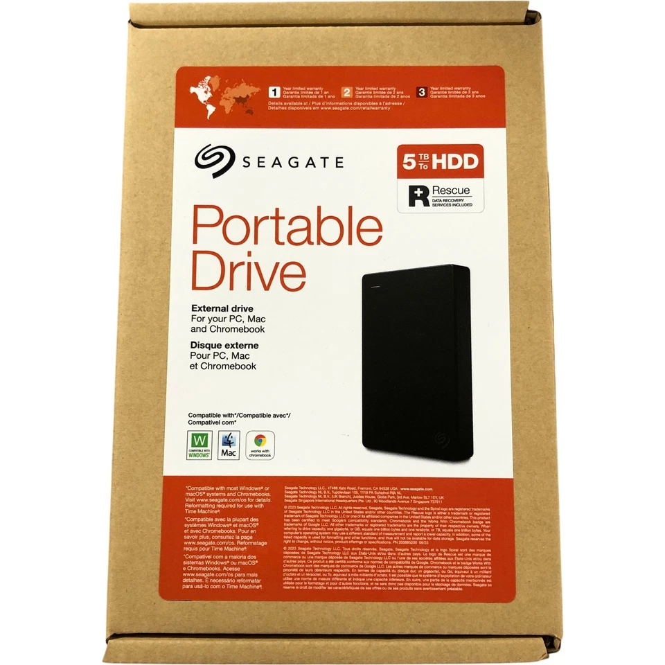 SEAGATE Portable Drive 5TB Externe Festplatte PC Mac Chromebook HDD