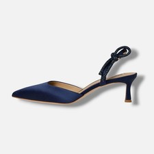 Badgley Mischka Women's Blue Gentry Slingback Pointed Pumps Shoes Size 8