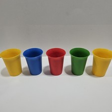 Five Vintage Tupperware Nesting Bell Tumblers Sippy Cups Mixed Colors 109 