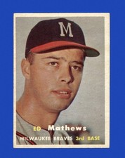 1957 Topps Set-Break #250 Eddie Mathews EX-EXMINT *GMCARDS*