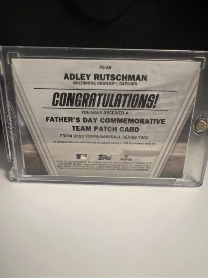 💎2023 Topps Father's Day Team Patches Adley Rutschman Rookie Patch 1/1 RC - Image 2 of 3
