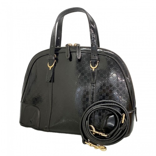 GUCCI Hand Bag 309617 enamel Black gold hardware 2 way 175788