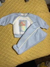 Vintage DIV OF WEAR APP. Baby Bear Outfit Set 0/6 mos Long Sleeve Blue
