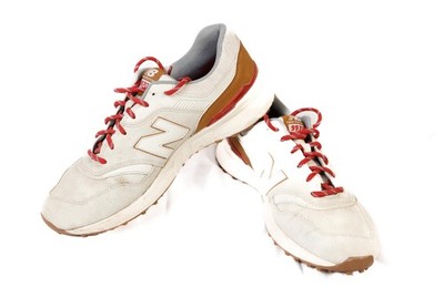 New Balance 997G Golf Shoes Mens 14 White with tan accents spikeless