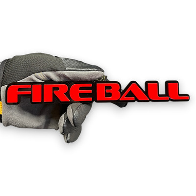 (1PC) FIREBALL Custom 3D Car Emblem  Multicolor Acrylic Car Badge Decal.