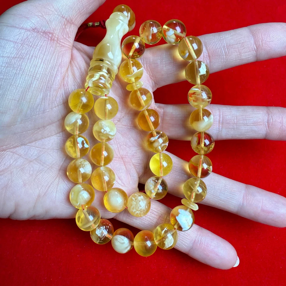 Luxury Natural Baltic Amber Tasbih Misbaha تسبيح Islamic 10.8mm 30g - Image 2 of 3