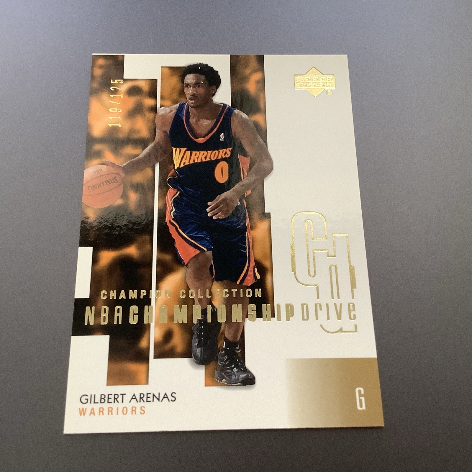 2002-03 Upper Deck Championship Drive - Gilbert Arenas #27 Gold /125 Warriors NM