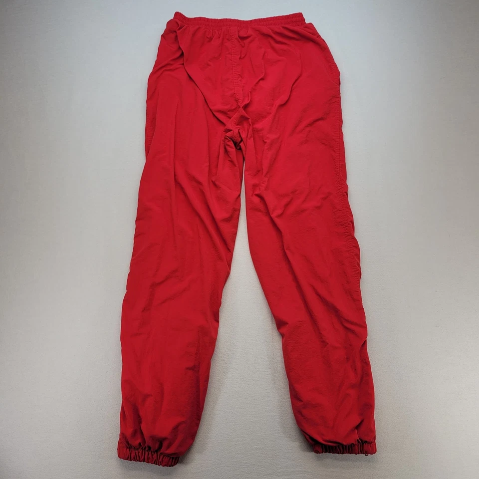 VTG Reebok Track Pants Mens Large Red Windbreaker Joggers Ankle Zip Lined - Image 3 of 4